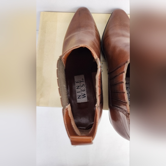 ❤️ NIB NINE WEST WOMEN'S LEATHER N-BRENDA ANKLE BOOTS - BROWN - SIZE 7 M ❤️ - Picture 6 of 12